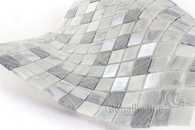 smoky glass mosaic wall