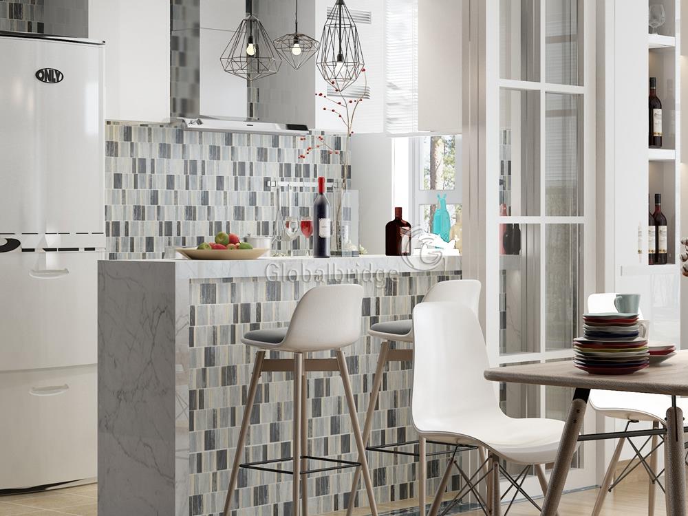 Rectangle glass mosaic backsplash wall tiles