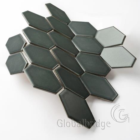 Hexagon Bathroom Polished Porcelain Mosaic Tile