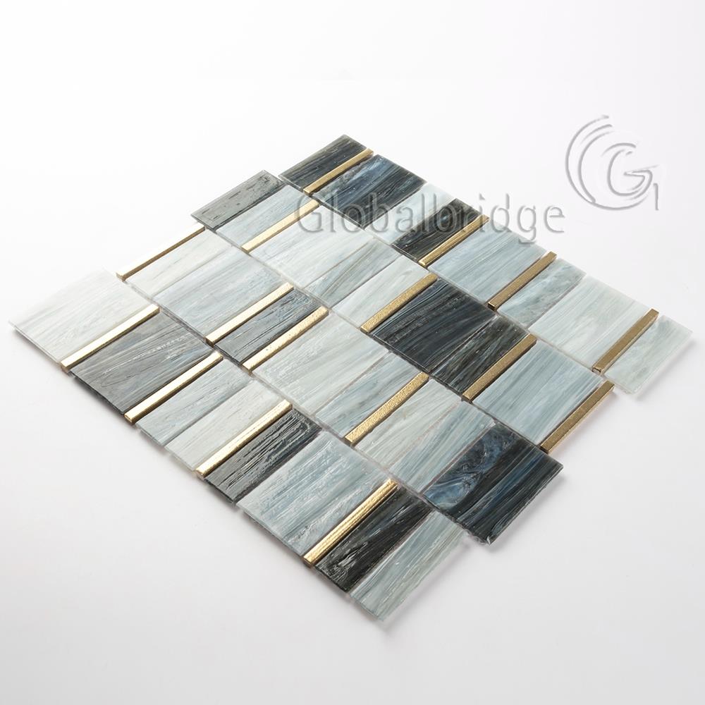 Rectangle Glass Mosaic Backsplash Wall Tiles