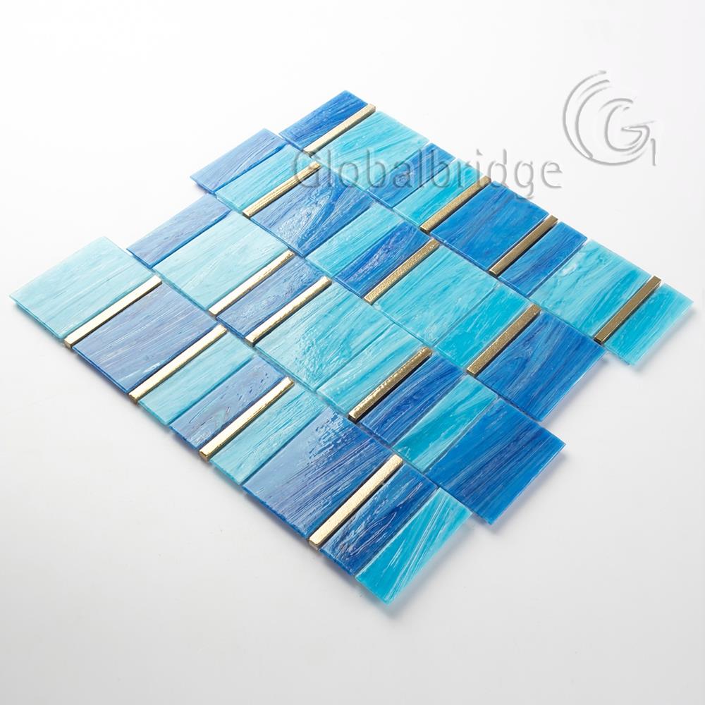 Rectangle Glass Mosaic Backsplash Wall Tiles