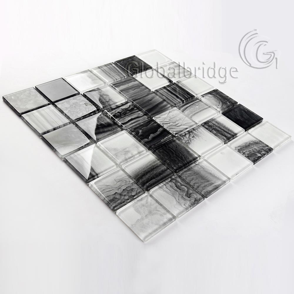 Inkjet Bathroom Wall Mosaic Glass Sheets