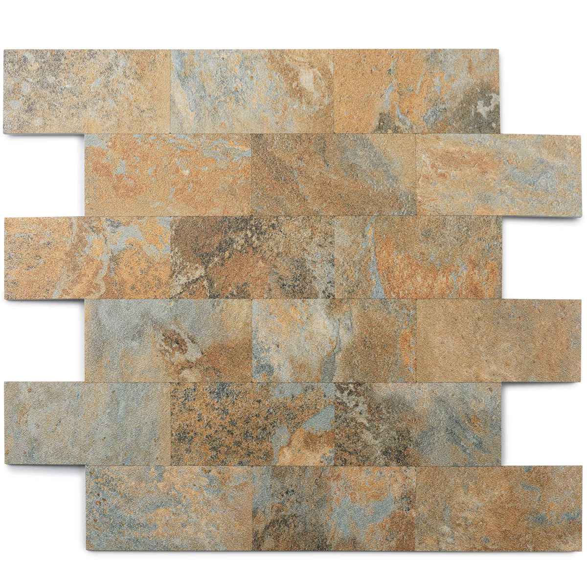 Stone pattern peel and stick backsplash tile