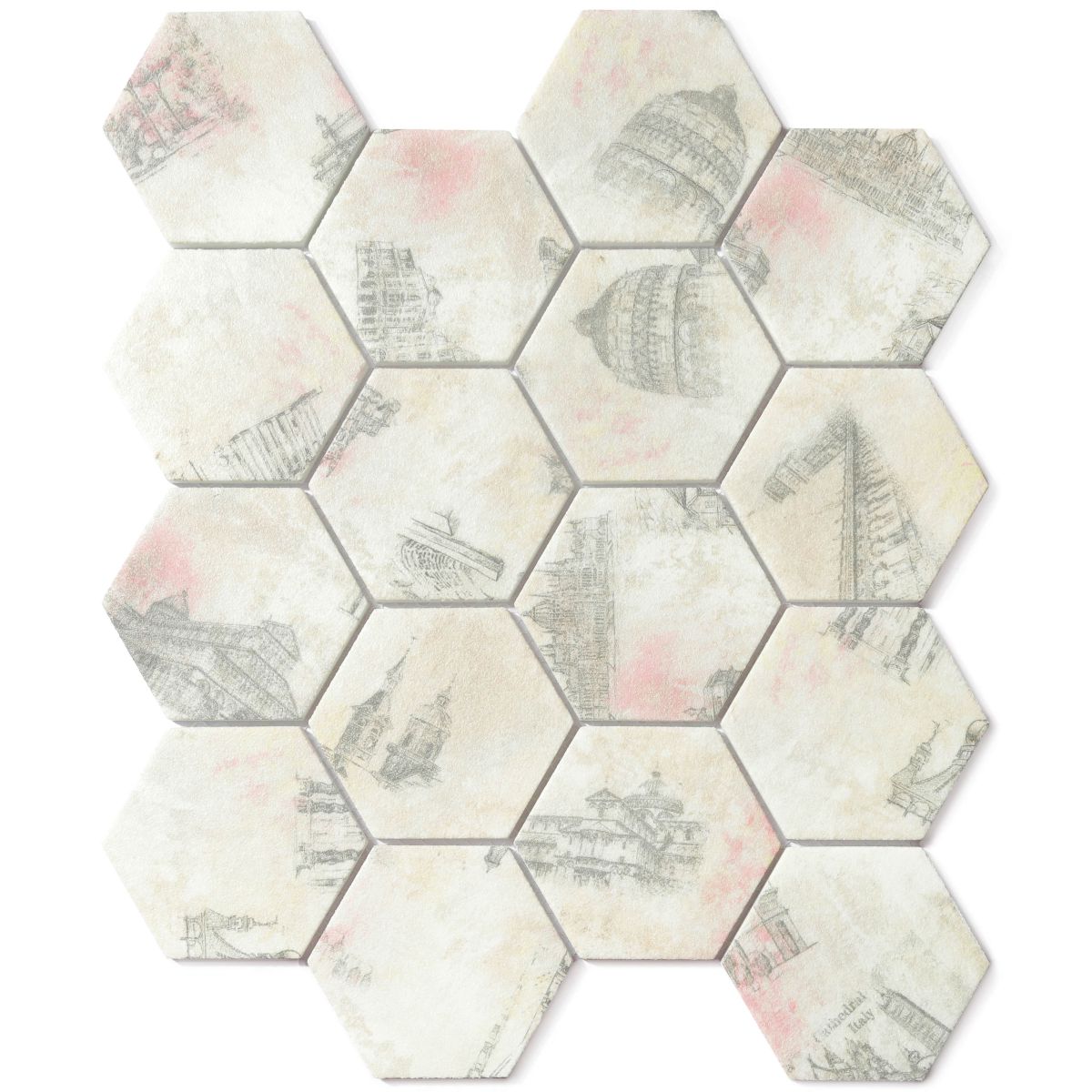 Printed Enamel-Herb-Hexagon 