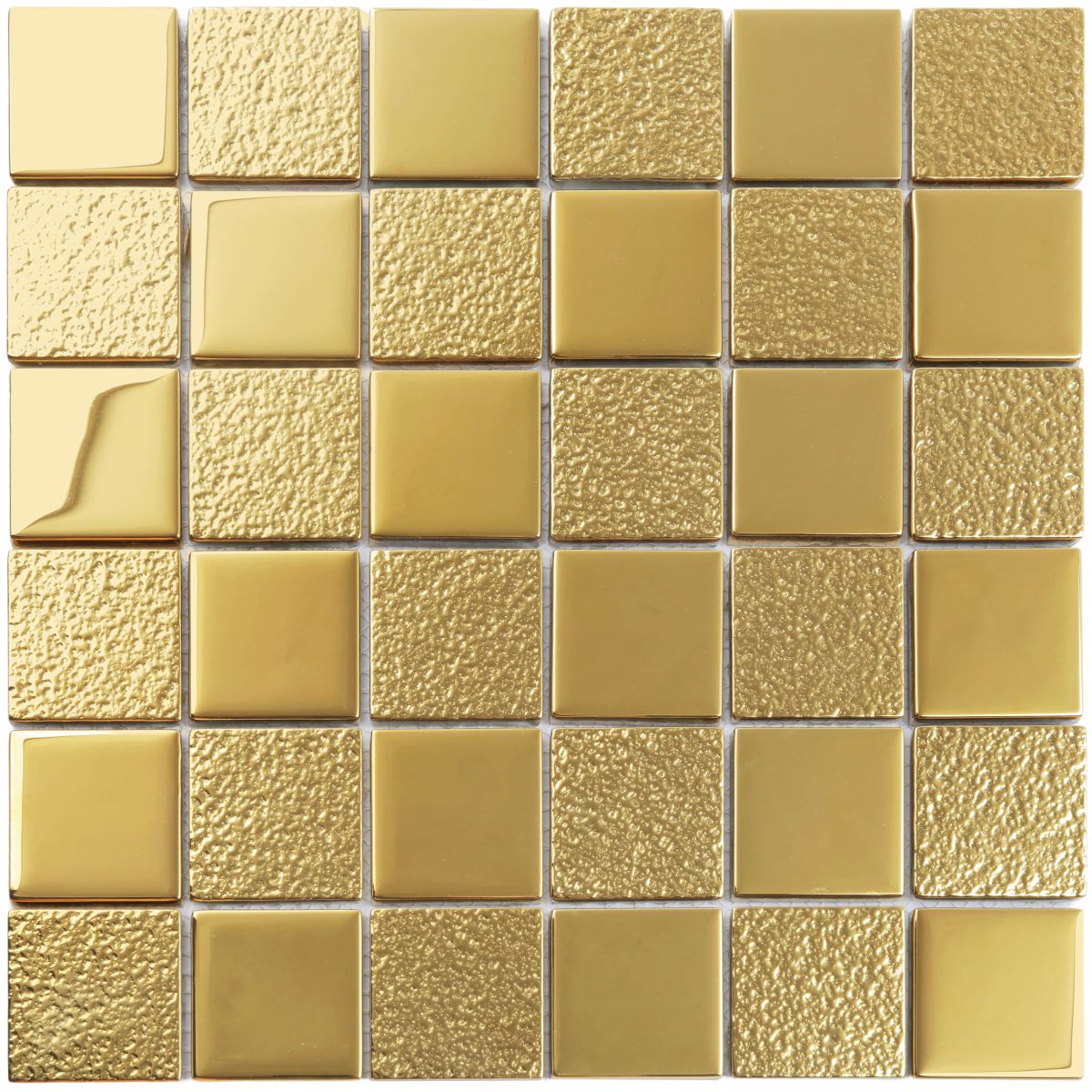 square shape gold foil crystal shining golden color glass mosaic tile