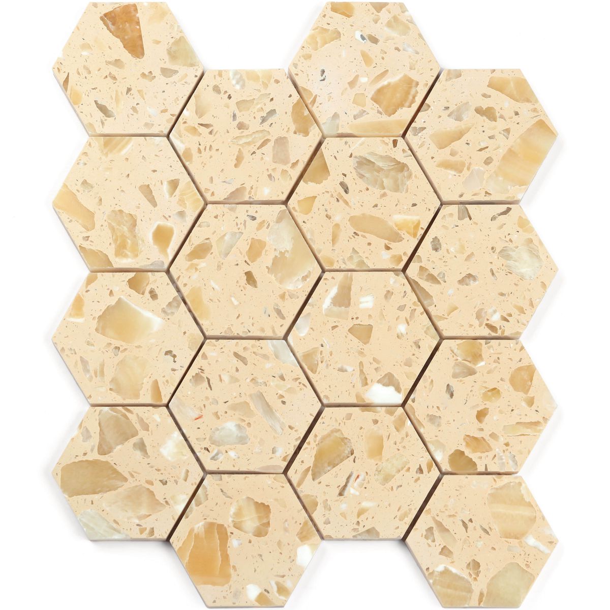 Terrazzo Mosaic Hexagon Chips Yellow