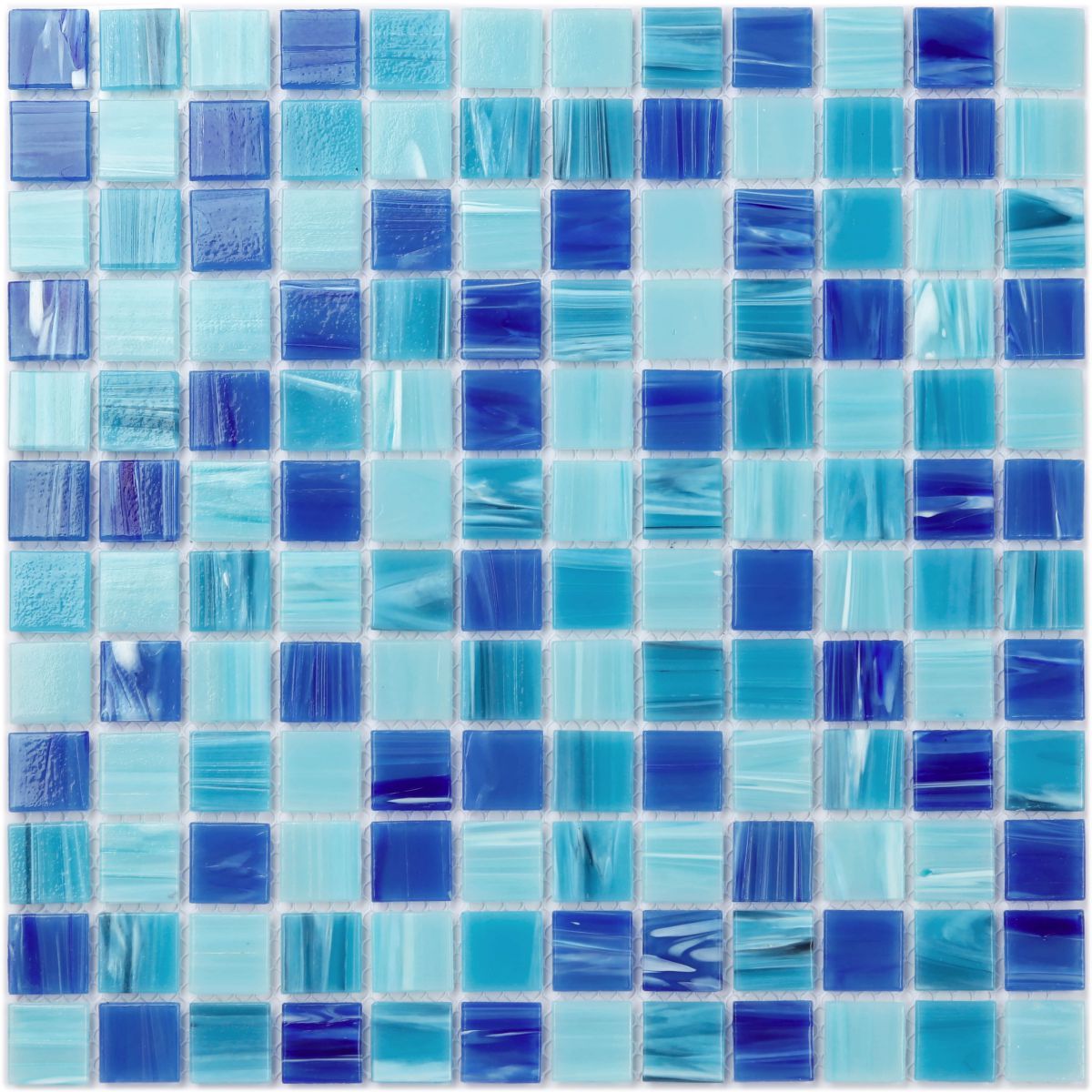 Square iridescent Blue Swimming Pool Mosaic Tile 