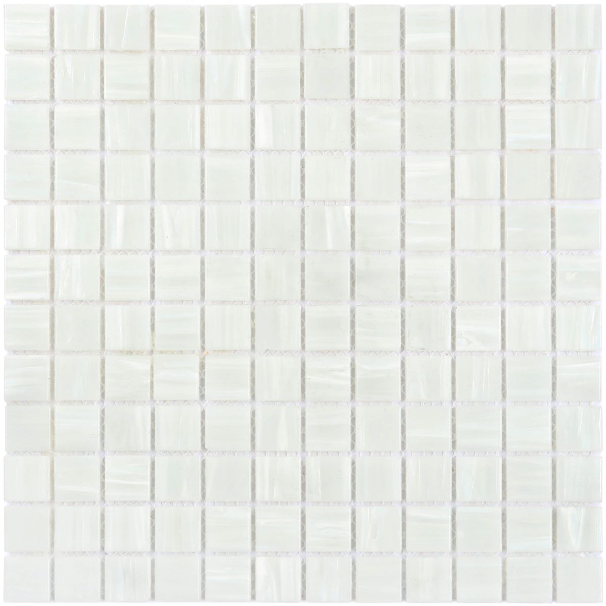 Glass Mosaic Stream Strip Veins Pattern - White