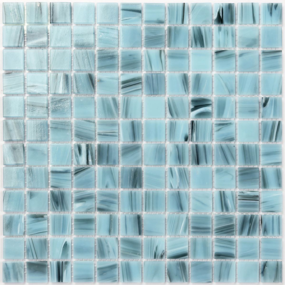 Glass Mosaic Stream Strip Veins Pattern - deep blue