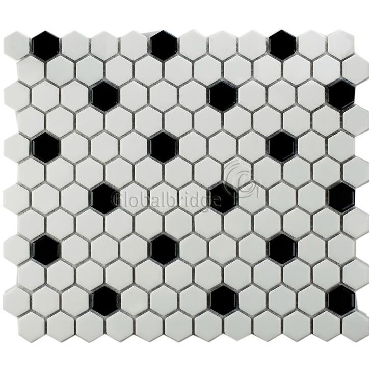 Flower Pattern Glazed Ceramic Mosaic Tile